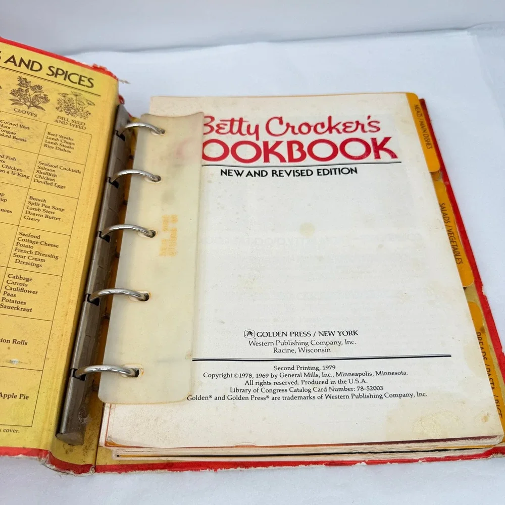 Betty Crocker Cookbook New and Revised Edition Vintage Retro Golden 1979